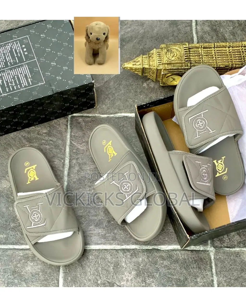 Lv Luxury Designer Comfort Slides