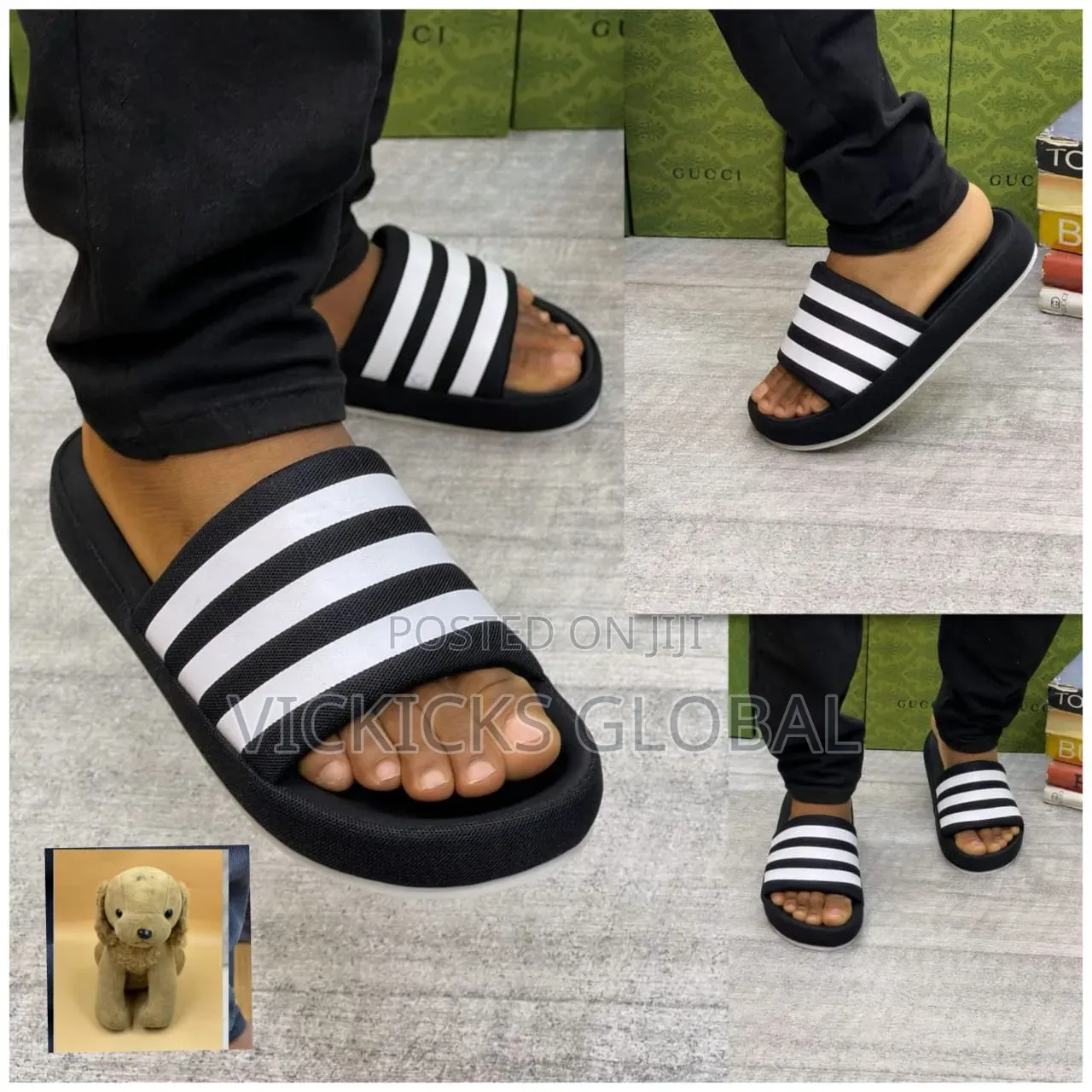 Classic Triple Stripe Comfort Slides