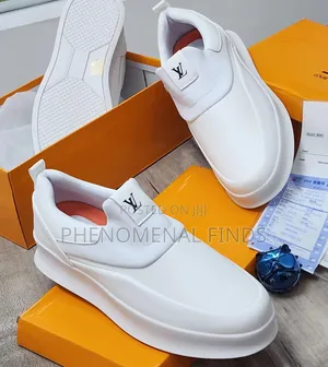 Louis Vuitton Men's Premium Slip-on Sneakers – White