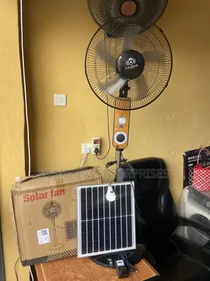 A.M Royal Solar Rechargeable Standing Fan With Solar Panel Led Light