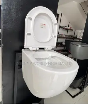 Sweethome White Wall-Hung Toilet Pan With a Soft-Close Seat