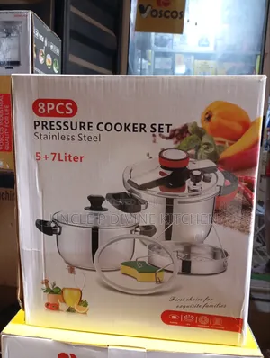 8pics 5+7l Stainless Steel 3in1 Easy Open Pressure Cooker.