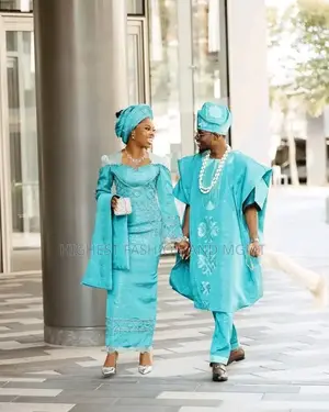 Aso Oke Iro Buba Styled Gown Royal Three-Piece Agbada Set