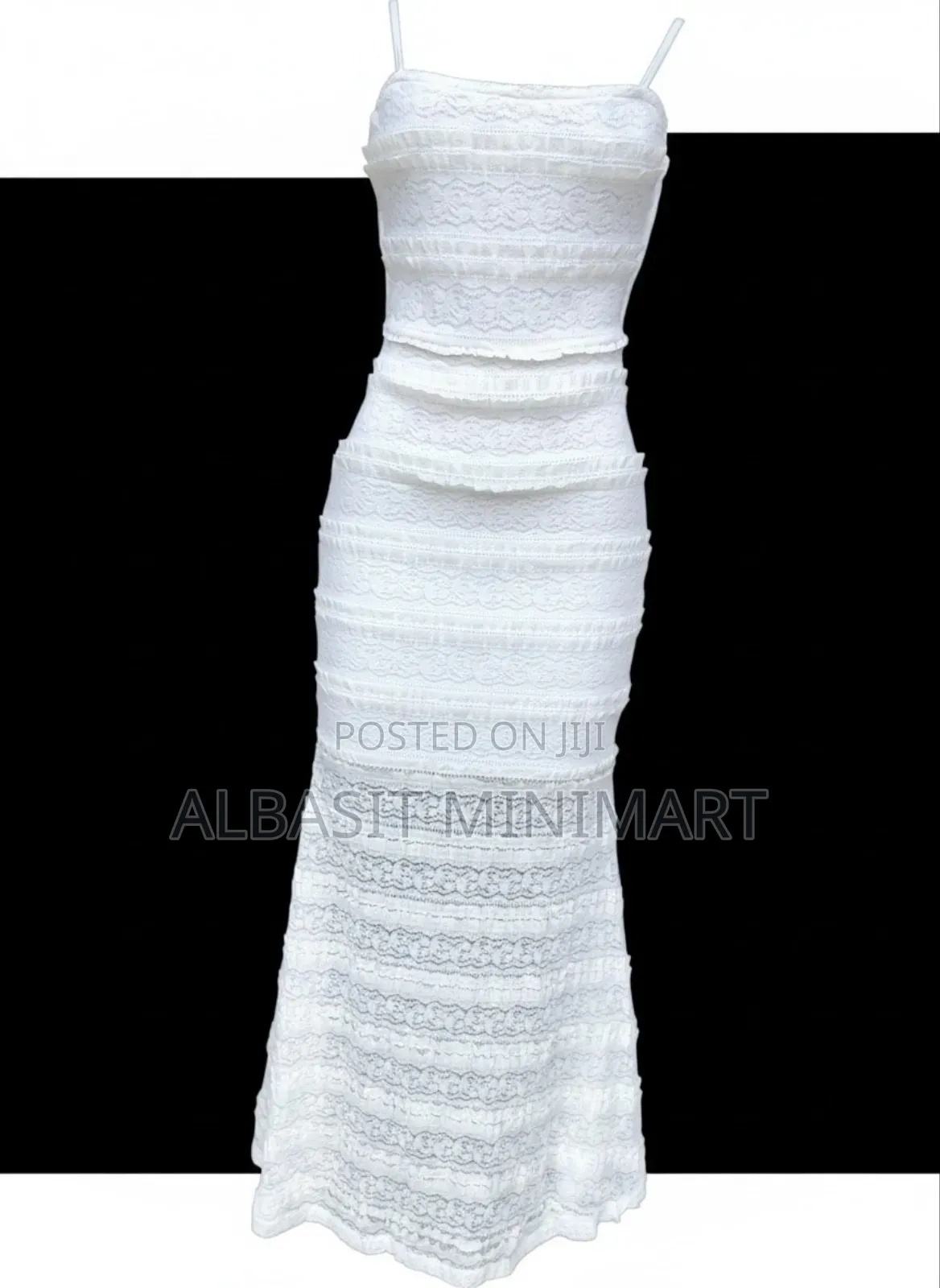 Shein Rafferiza White Lace Maxi