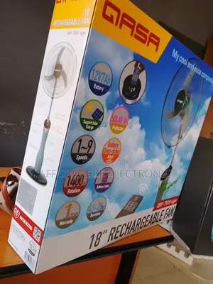Qasa 18inch Rechargeable Long Lasting Battery Fan