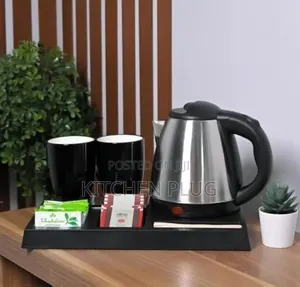 Stainless Steel Hotel Kettle With Tray, Fast Boil Hospitality Set