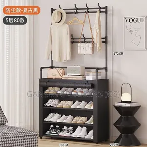 5 Layers 80cm New Model Multifunctional Dustproof Shoe Hat Rack