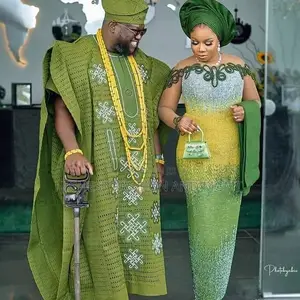 Verdant-and-Gold Cultural Fusion Wedding Couple Set