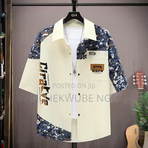 High Quality Contrast Color Splicing Shirt for Men