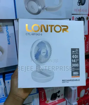 Lontor Foldable Rechargeable Table Fan With Ring Light Mf042-6