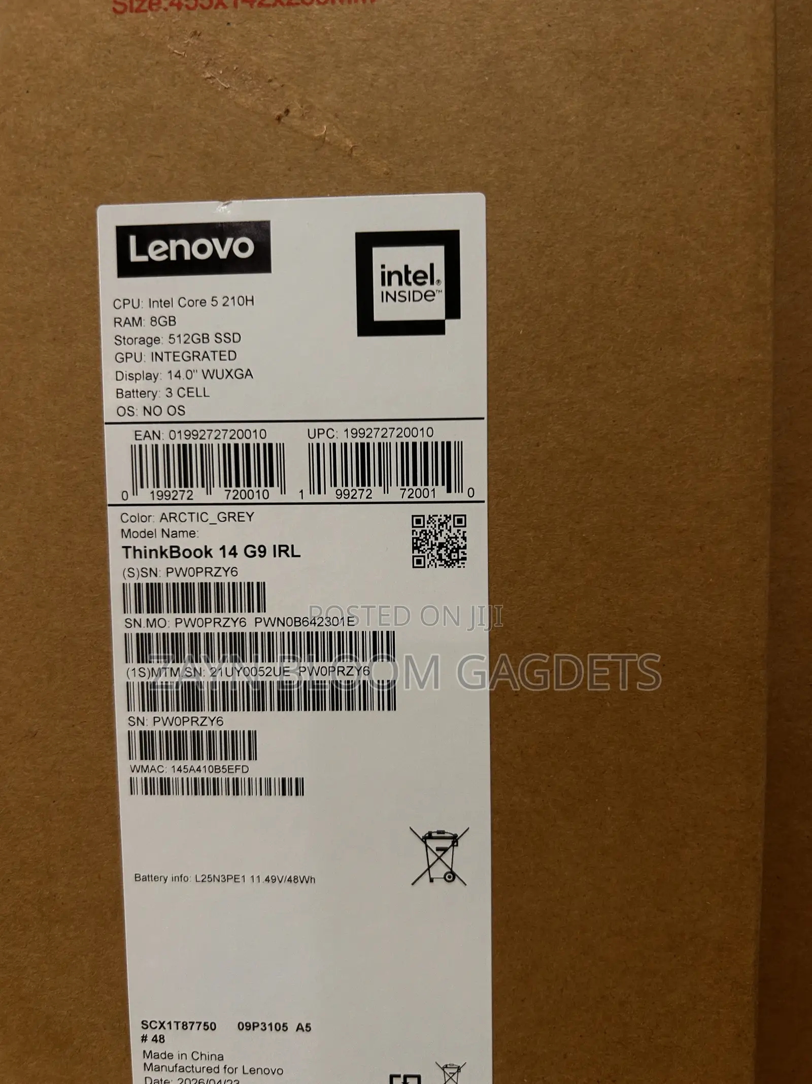 New Laptop Lenovo Thinkbook 14 8GB Intel Core 5 SSD 512GB