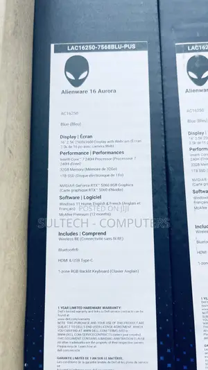 New Laptop Alienware 16 Aurora 32GB Intel Core 7 SSD 1T