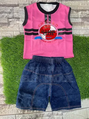 Infant Armless Polo and Jean Two Piece Wear