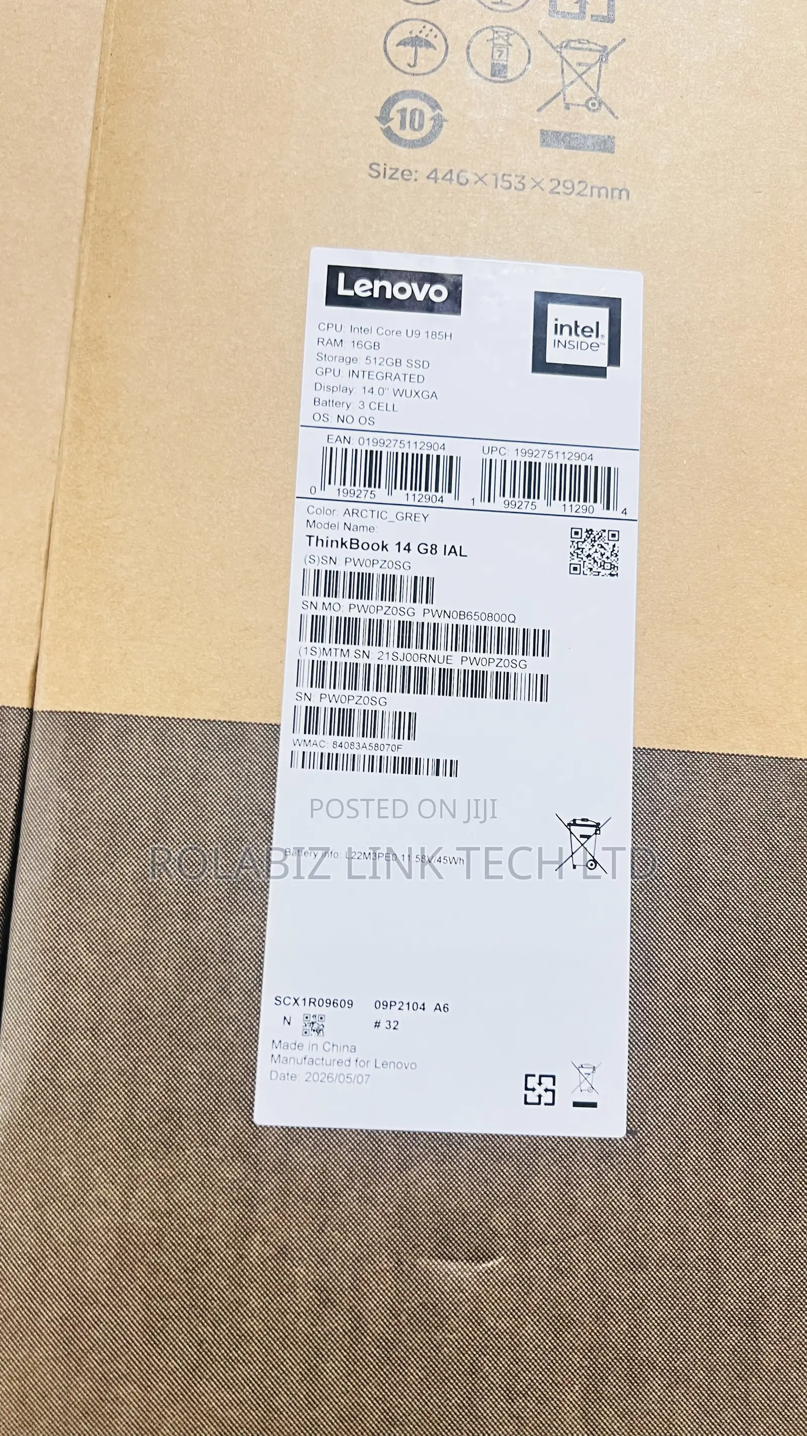 New Laptop Lenovo Thinkbook 14 16GB Intel Core Ultra 9 SSD 512GB
