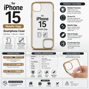 iPhone 15 Smart Phone Cover Metallic Edge