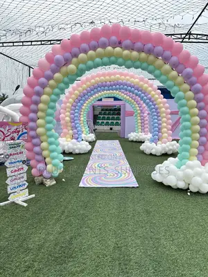 Rainbow Theme Kids Party Balloon Decoration