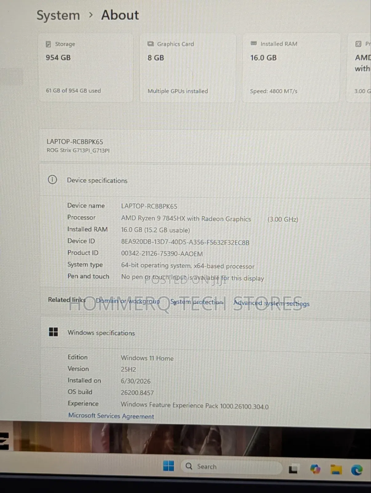 Laptop Asus ROG Strix G17 16GB AMD Ryzen 9 SSD 1T