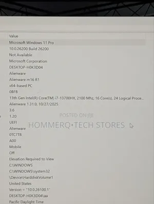 Laptop Alienware M16 R1 32GB Intel Core i7 SSD 1T