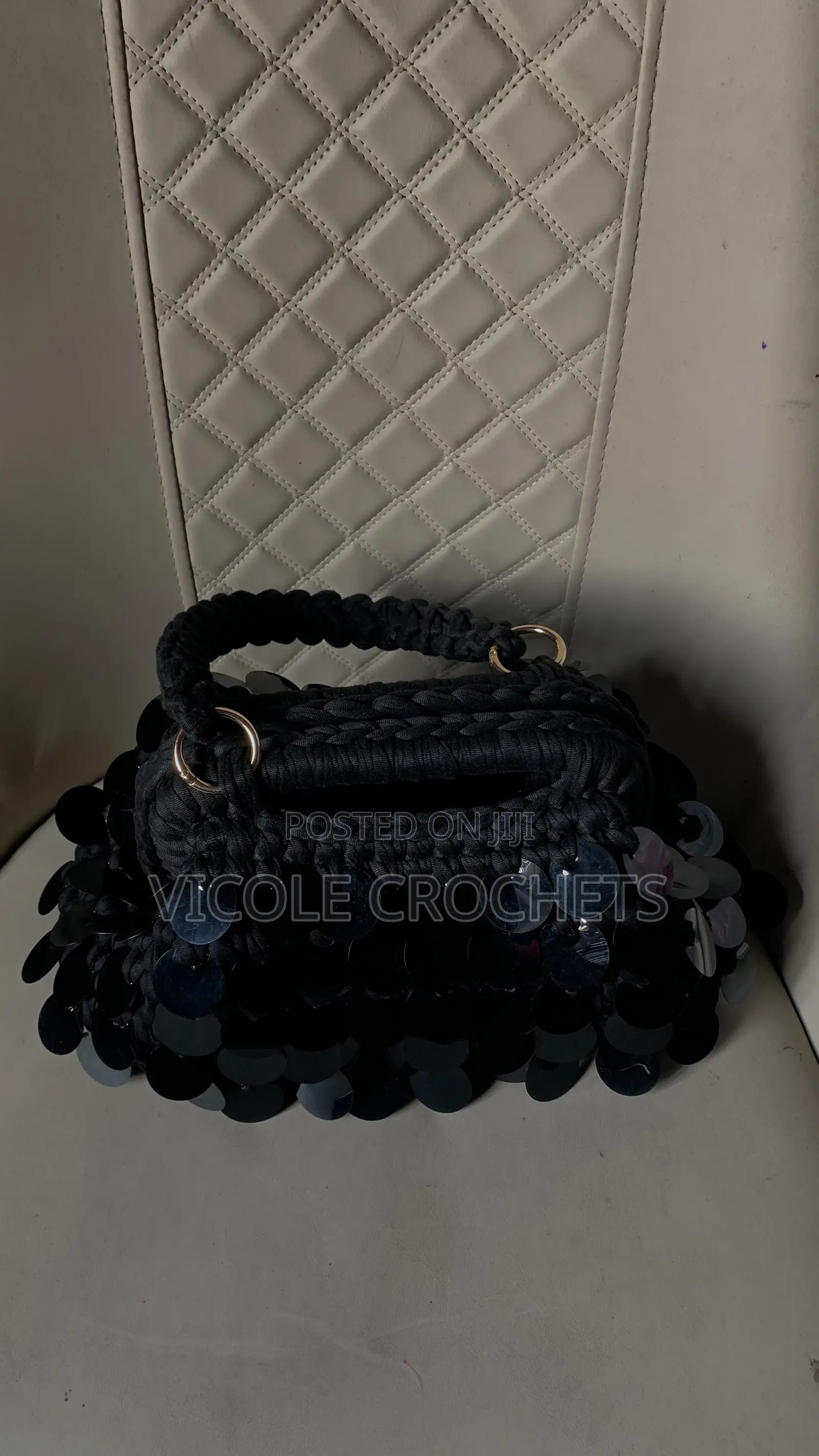Crochet Clutch Sequin Bag