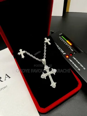 VVS Moissanite Diamond Cross Pendant and Cross Earring Combo