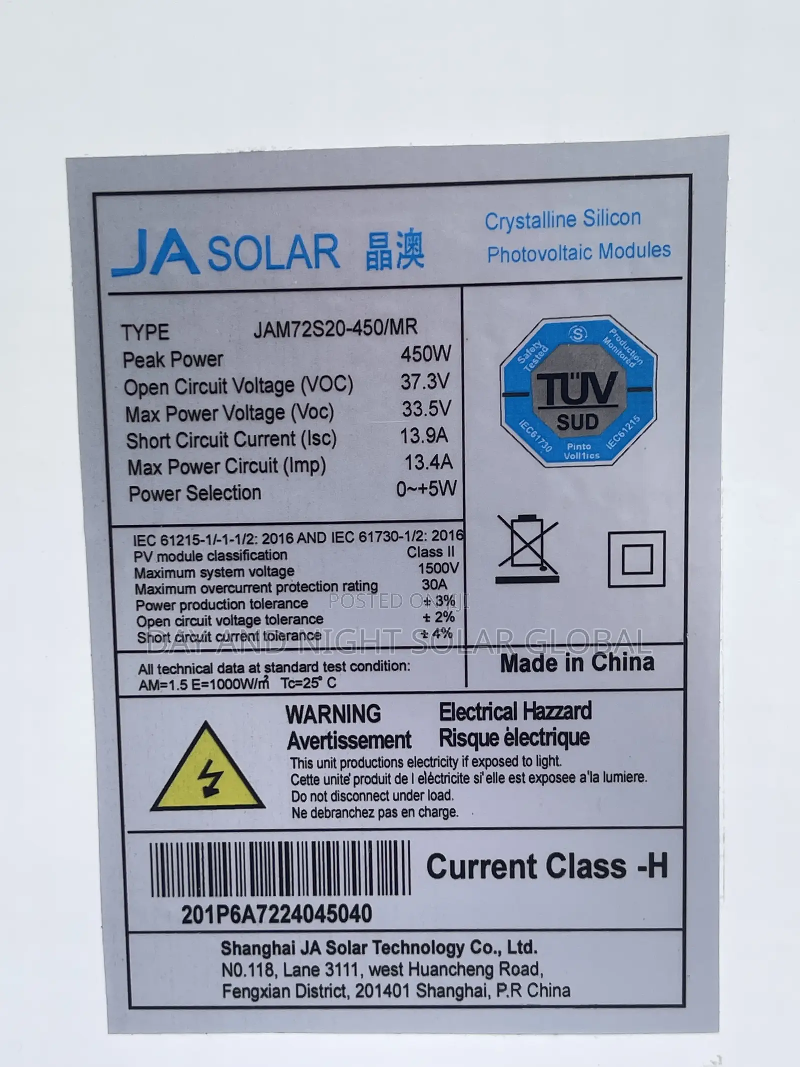 450watts J Solar Halfcut Mono Solar Panel