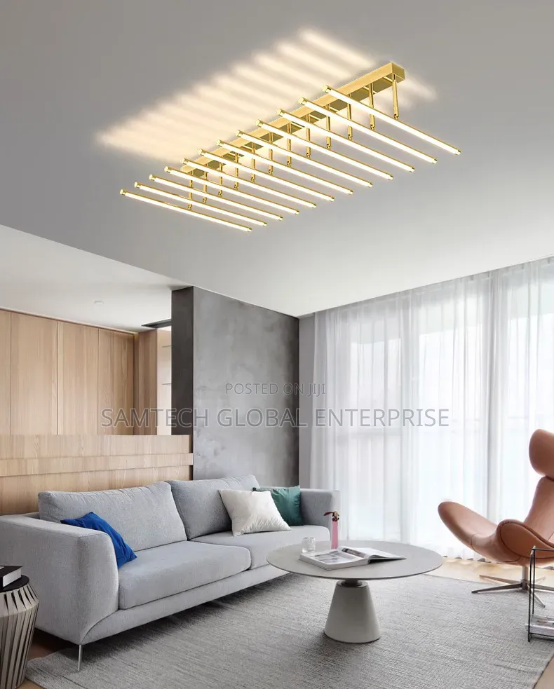 Modern Linear Led Ceiling Chandelier – Luxury Minimalist Design