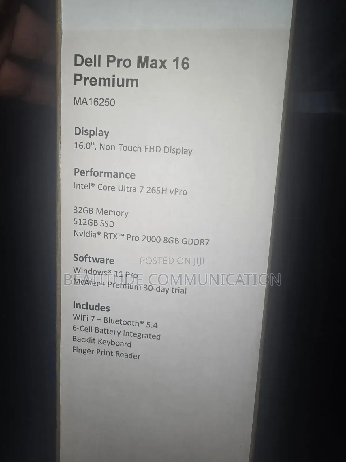 Laptop Dell Pro Max 16 32GB Intel Core Ultra 7 SSD 512GB