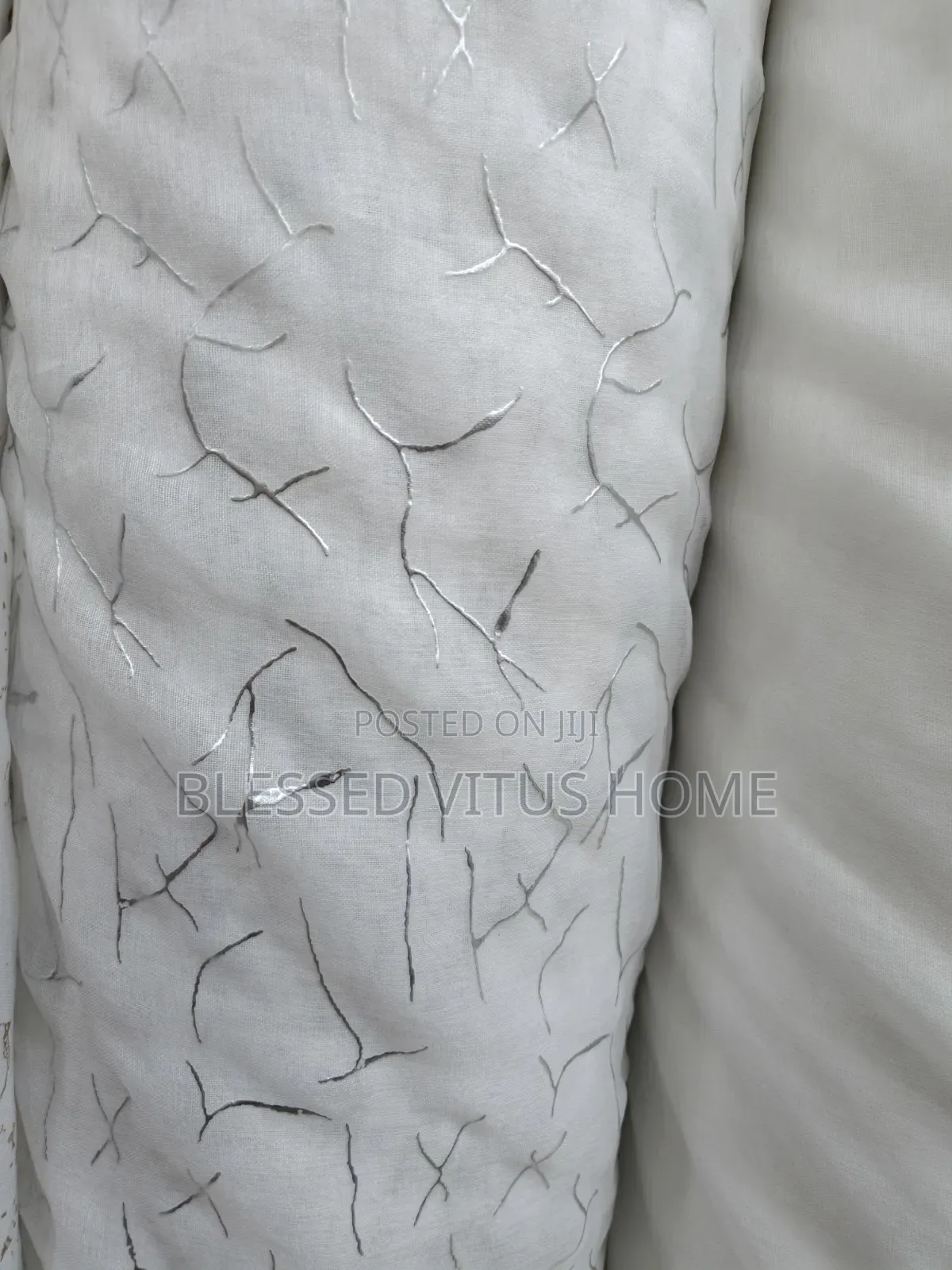 Silver and White Italian Voile