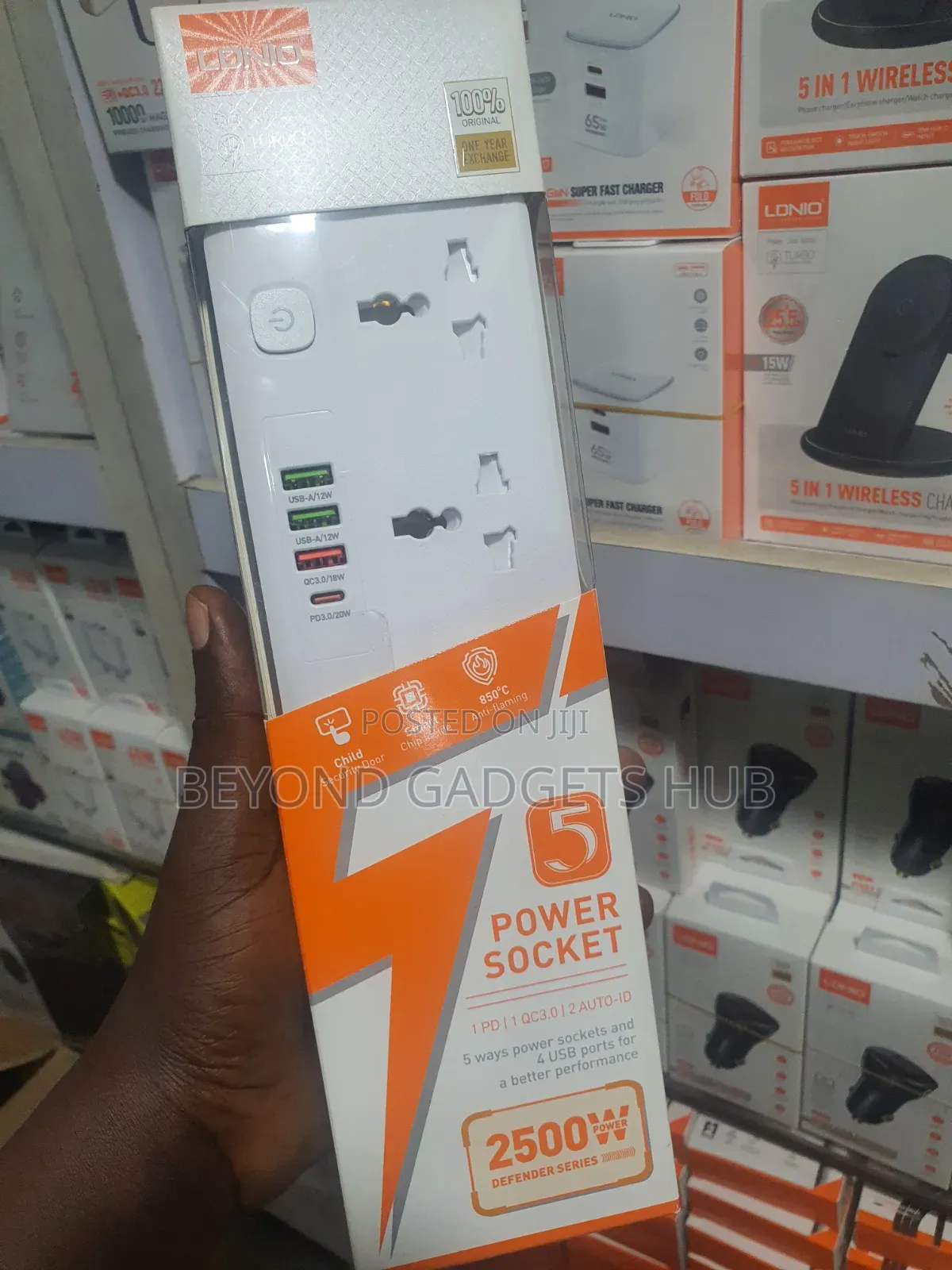 Ldnio 2500w Defender Series 5 Socket With Usb Type-C Fast Charging