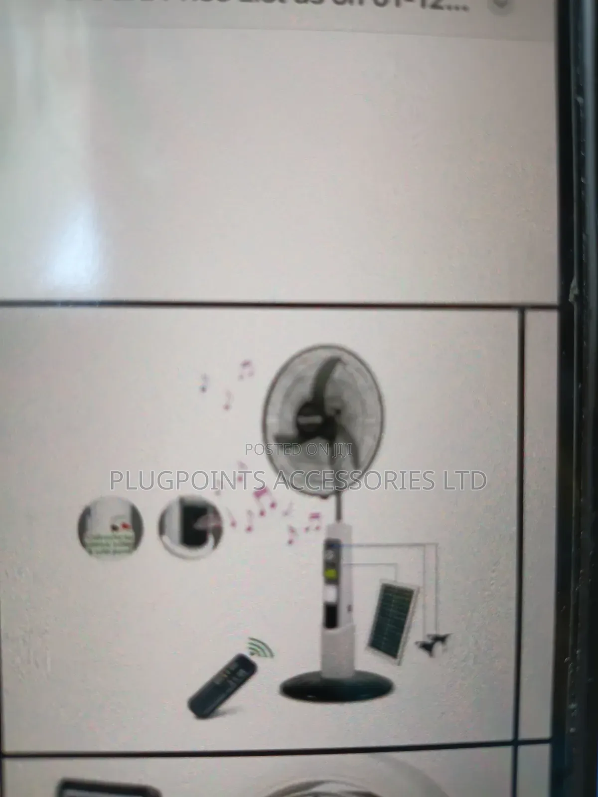 Duravolt Rechargeable Fan With Solar Panel and Mp3