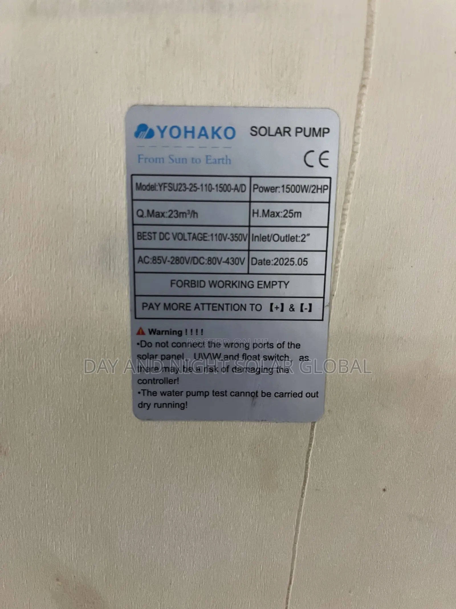 2hp Ac/Dc Solar Surface Water Pump 3inchs