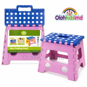 Mini Folding Step Stool – Pink Blue, 150kg Capacity, Non-Slip