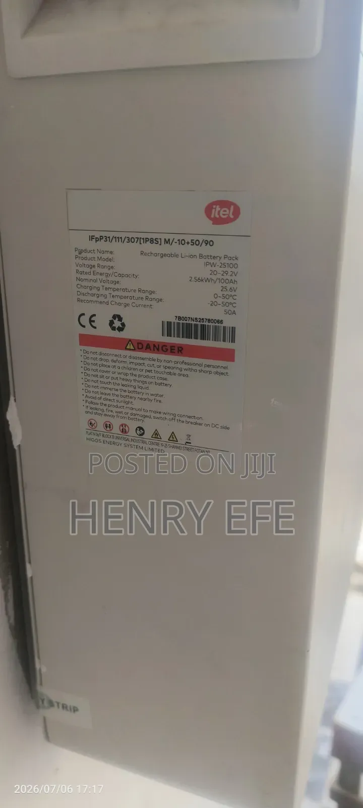 Itel 2.5kw Lithium Battery