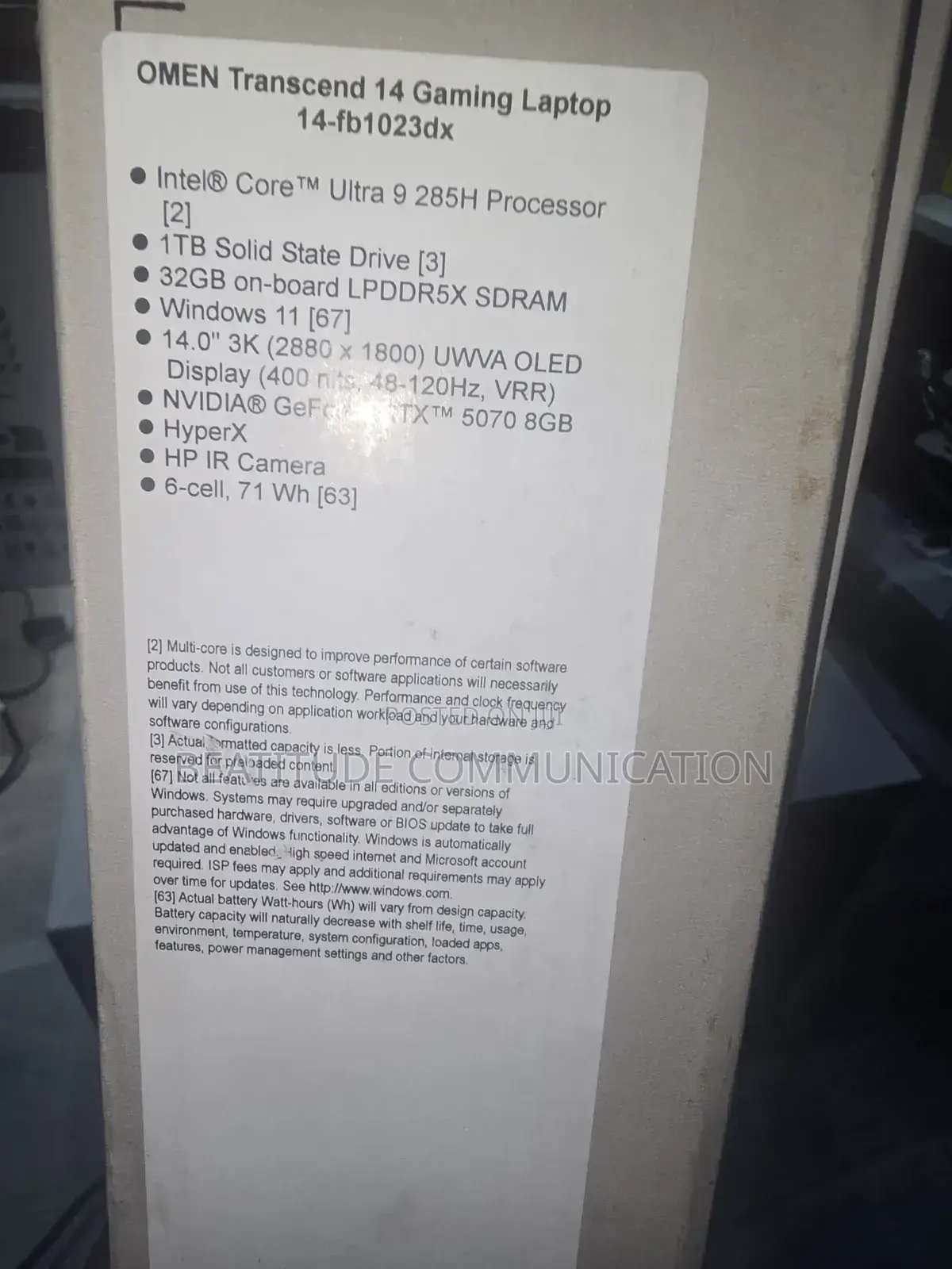 Laptop HP Omen Transcend 14-fb0023dx 32GB Intel Core Ultra 9 SSD 1T