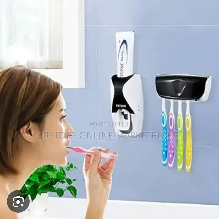 Generic Automatic Toothpaste Dispenser And Toothbrush Holder