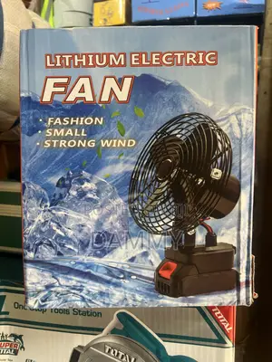 Portable Lithium Electric Fan With a Rechargeable Battery.