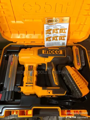 35mm Ingco Lithium-Ion Cordless Nail Gun 20v + Battery Charger