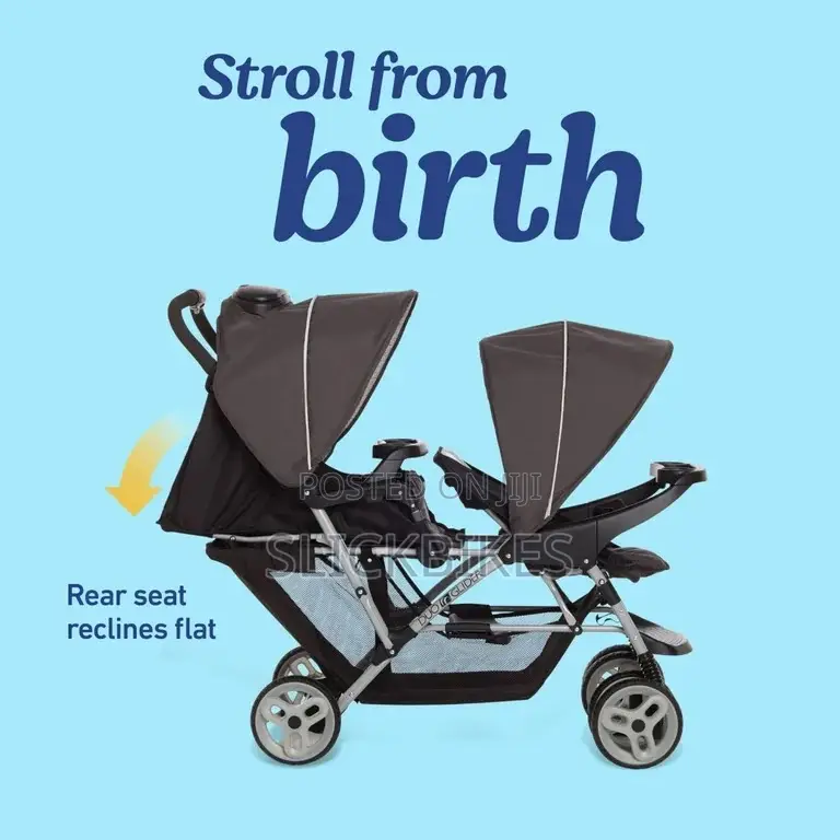 Graco Duoglider Click Connect Double Stroller, Grey