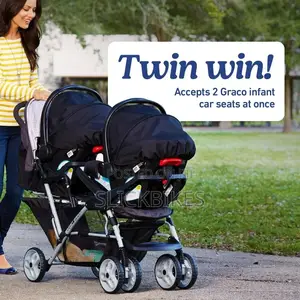 Graco Duoglider Click Connect Double Stroller, Grey