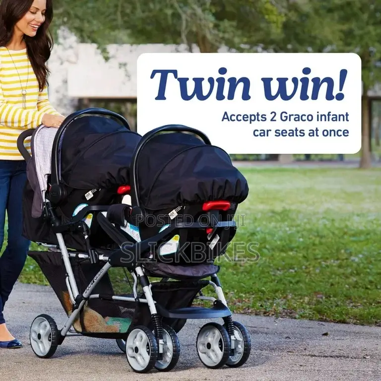Graco Duoglider Click Connect Double Stroller, Grey