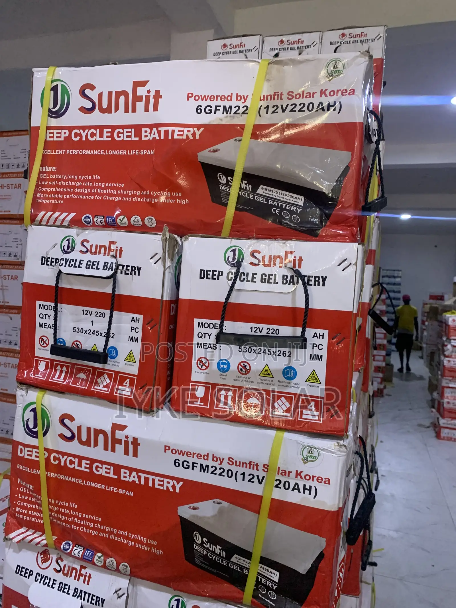 220ah 12v Sunfit Deep Cycle Gel Battery