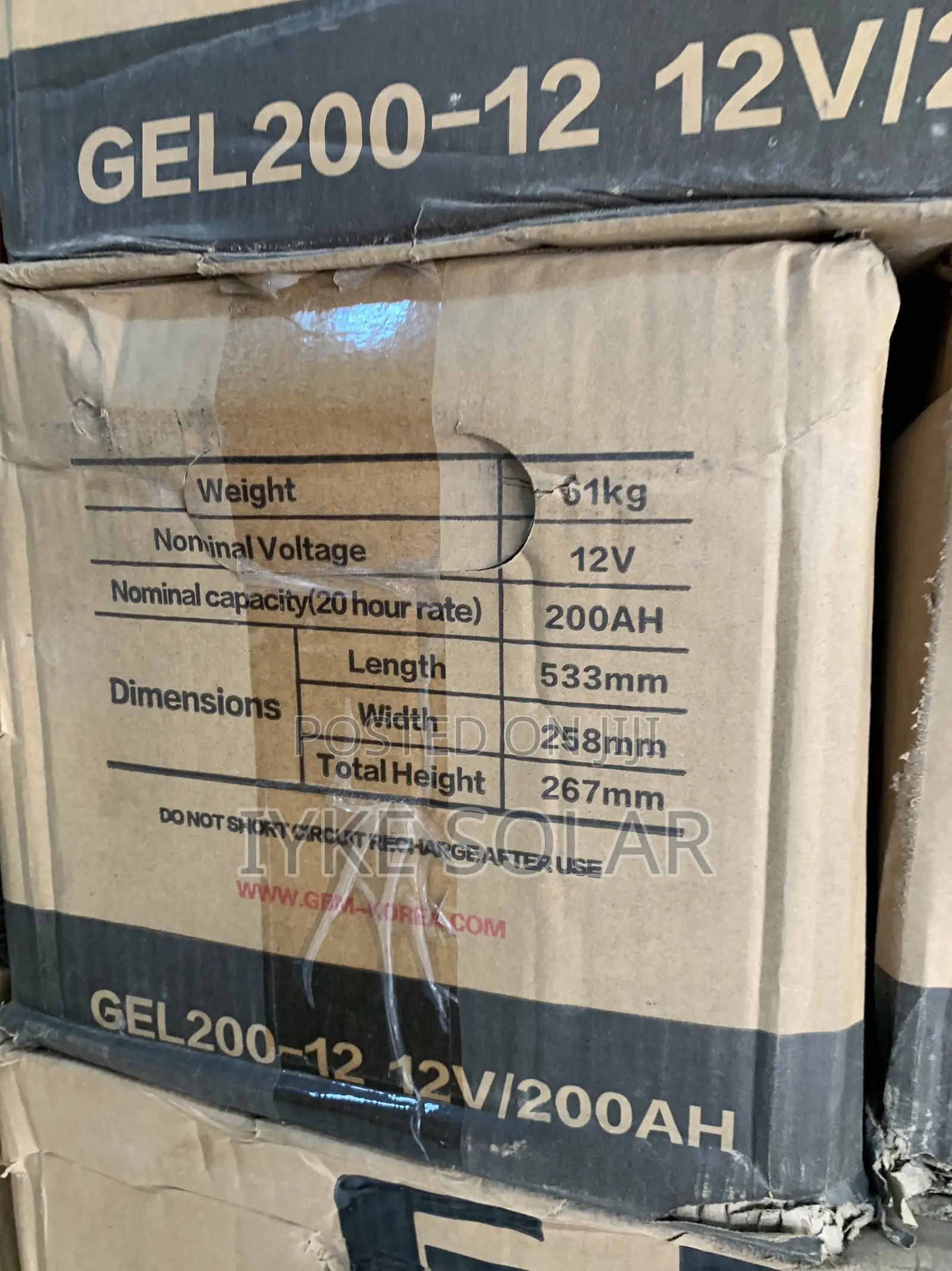 200ah 12v GBM Deep Cycle Gel Battery