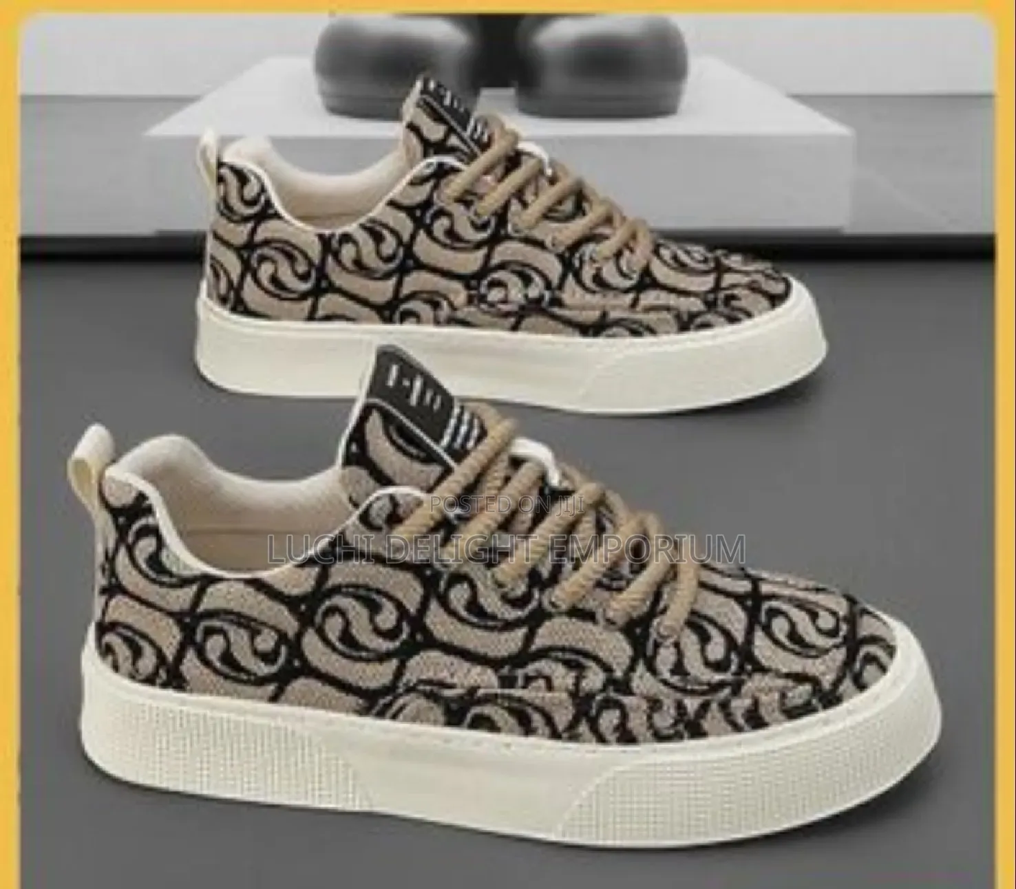 Cute Unique Trending Men Sneaker Available in (Black, Beige)