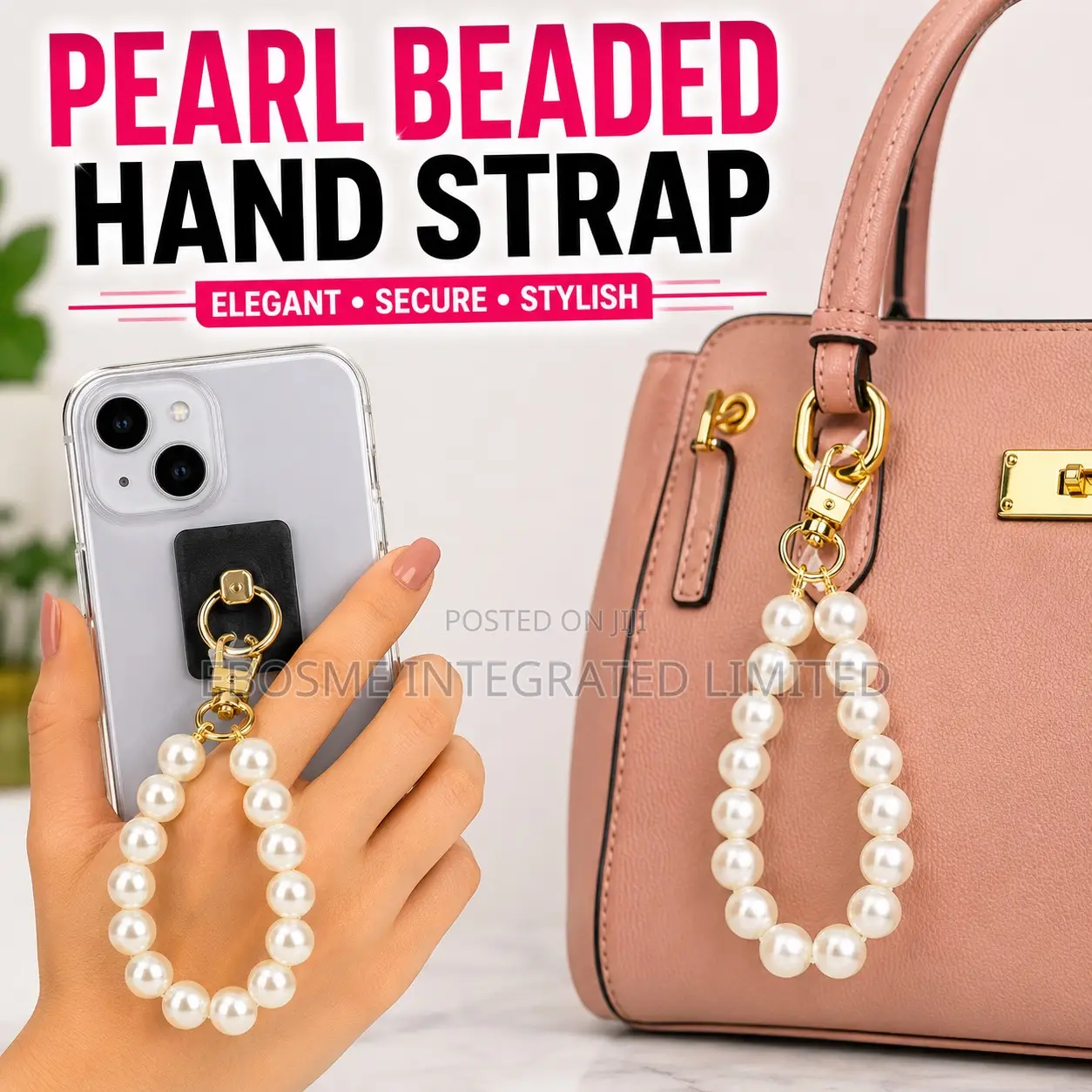 Pearl Beaded Phone Hand Strap