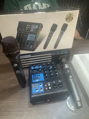 Complete Professional Mini Audio Mixer Kit + 2 Wireless Handheld Mics