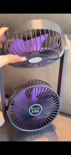 Double Head Rechargeable Desktop Fan