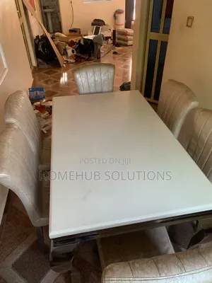 6 Seaters Marble Dining Table Set
