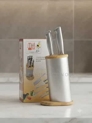 Home Touch 7 Knife Set With Wooden Block.