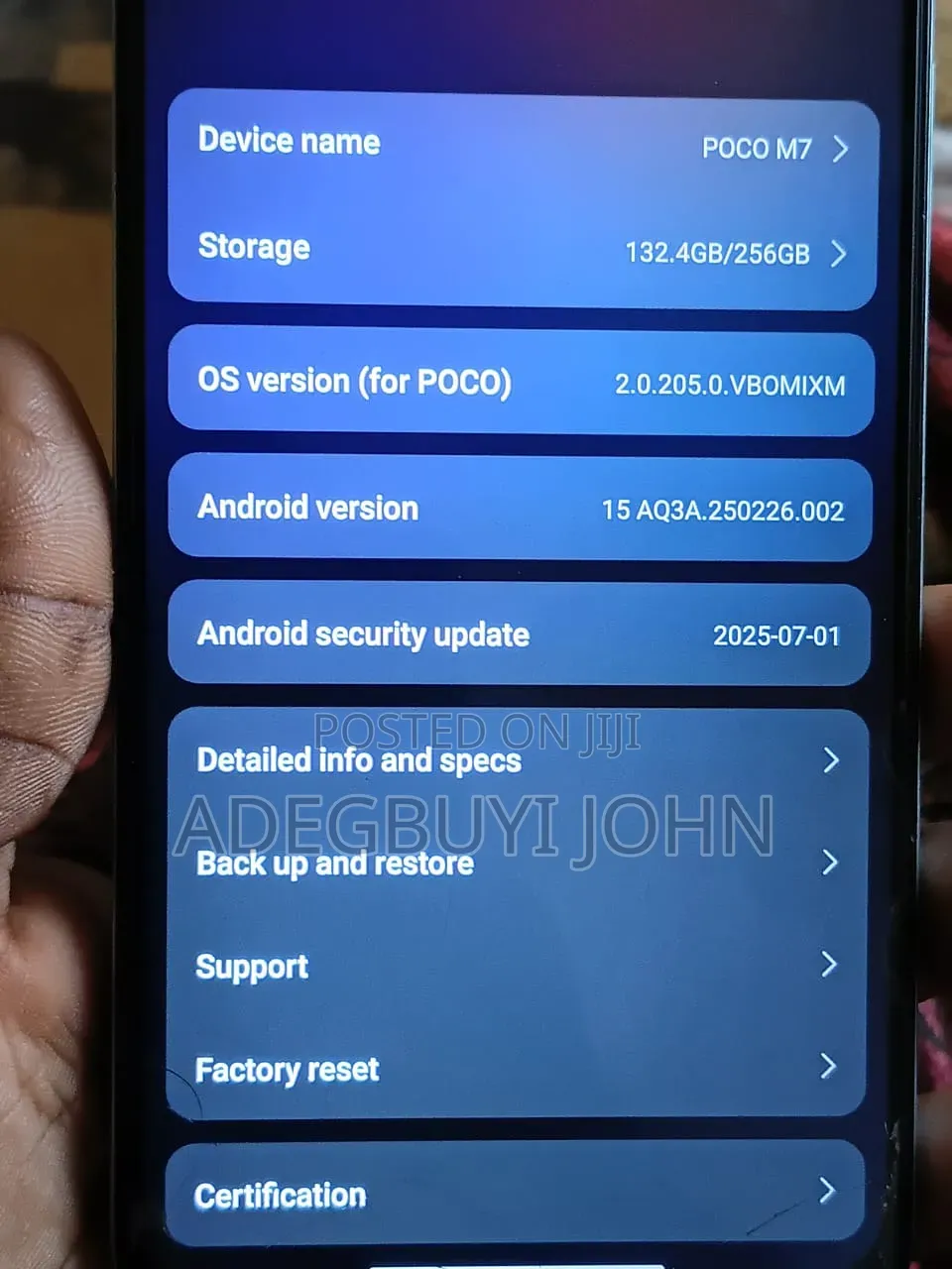 Xiaomi Poco M7 256 GB Blue