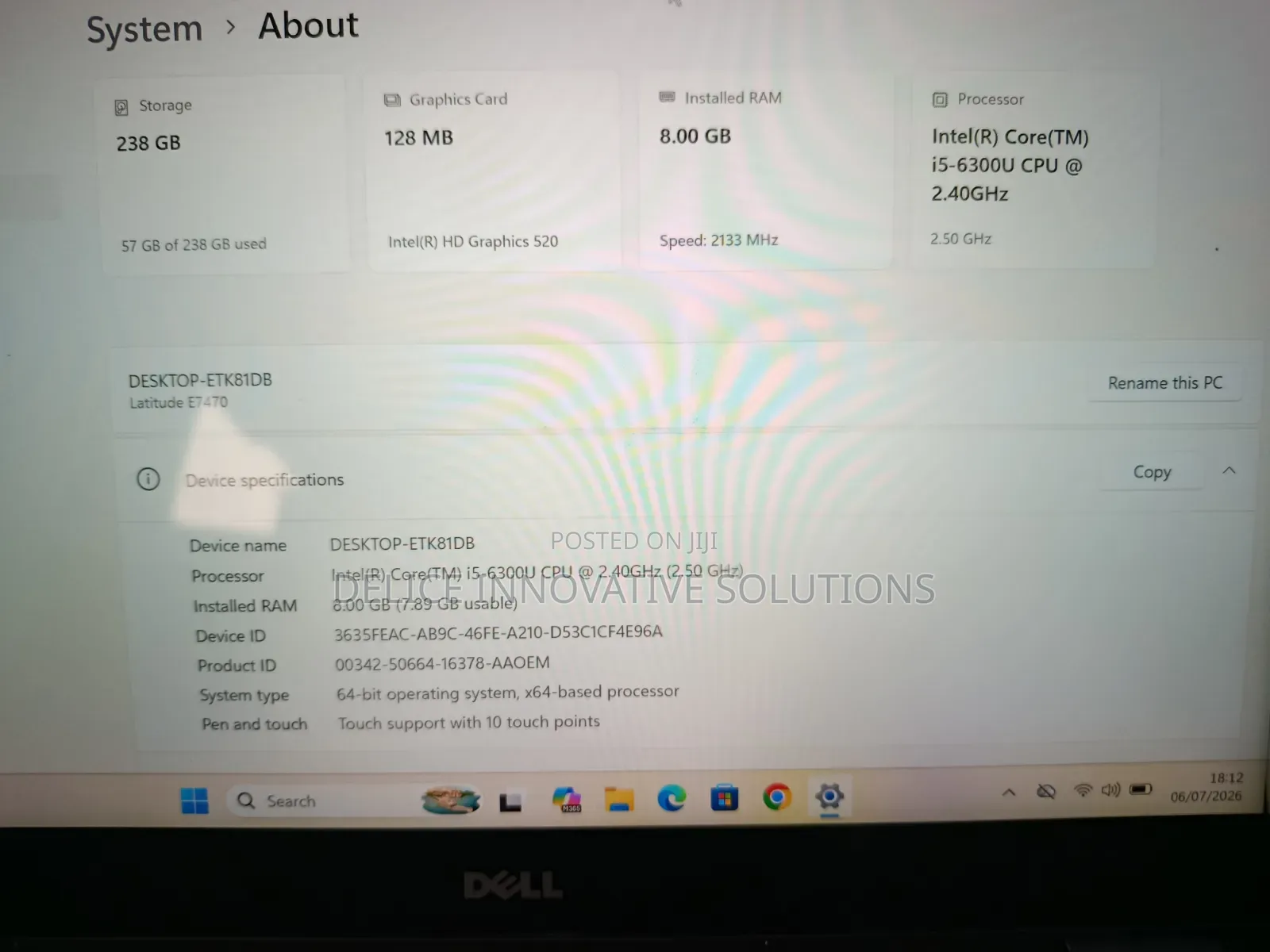 Laptop Dell Latitude E7470 8GB Intel Core i5 SSD 256GB